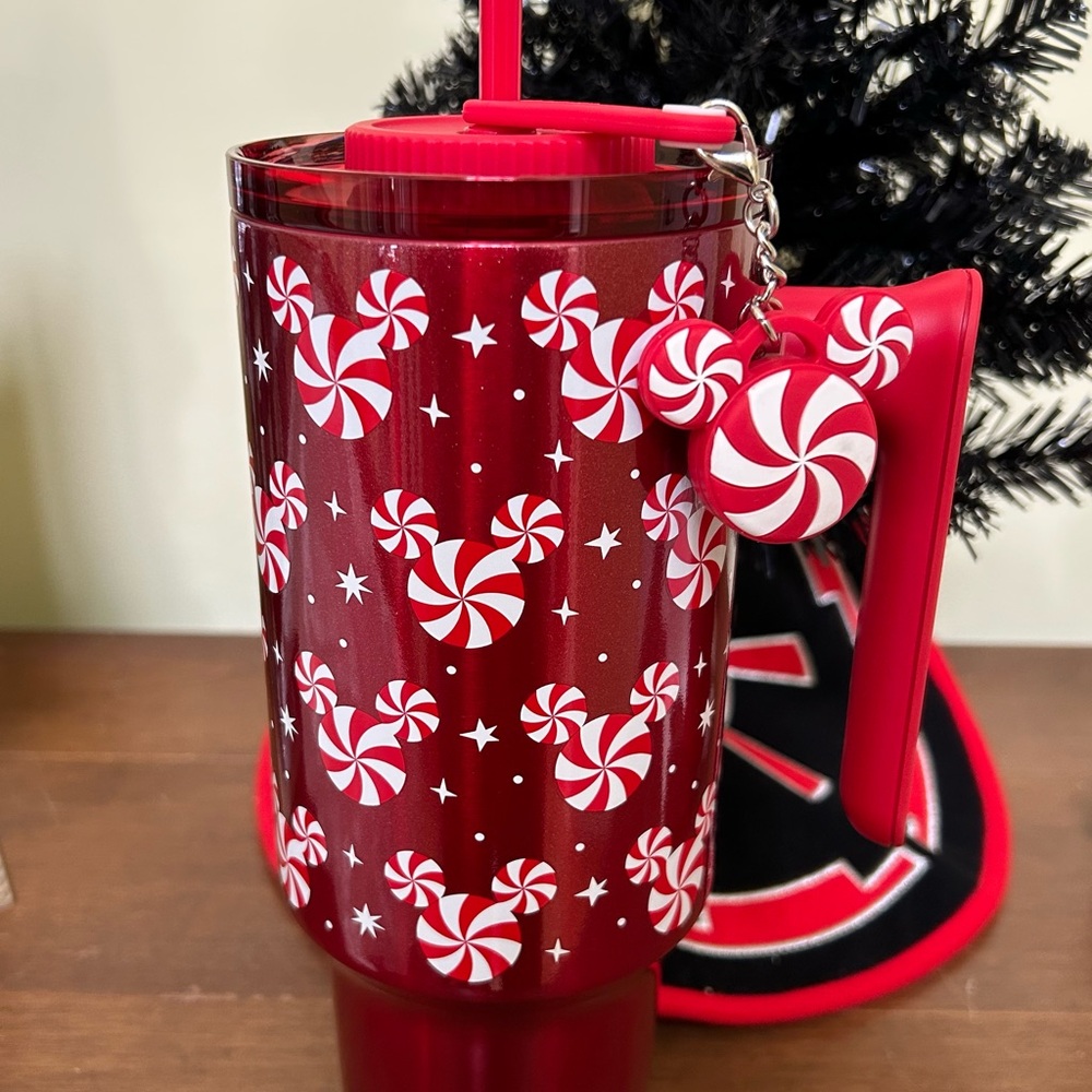Disney Parks Starbucks Tumbler Peppermint Candy Cane 40oz Cup Holiday Mickey